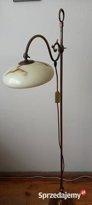 Mosiężna lampa podłogowa z ruchomym ramieniem łódzkie Skierniewice sprzedam