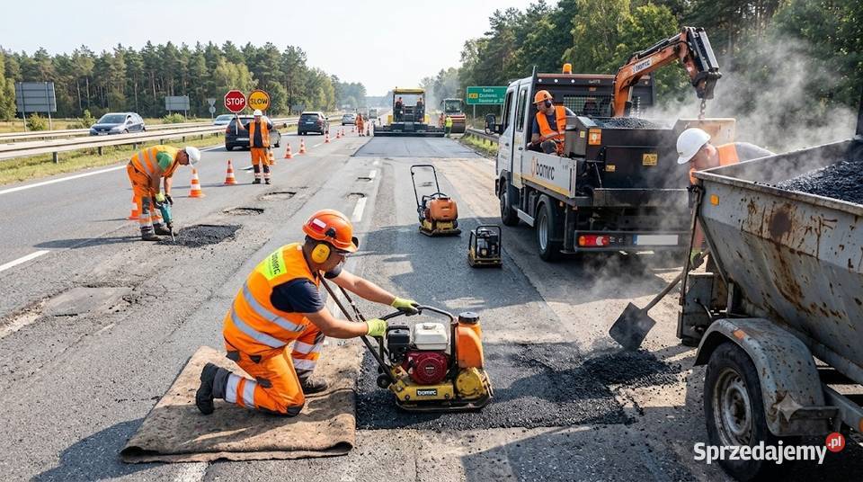 Położenie masy bitumicznej asfaltu Legnica Wrocław usługi budowlane