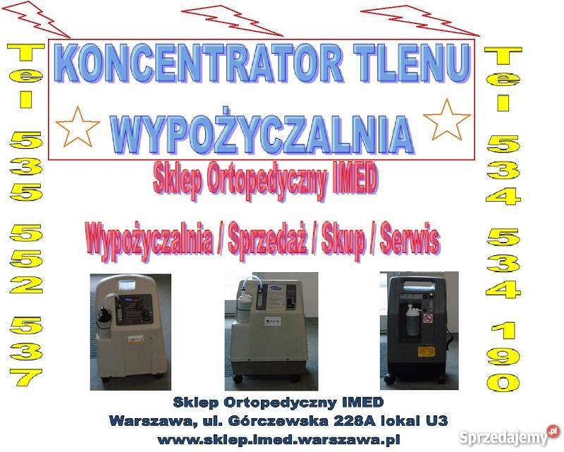 Koncentrator Tlenu Serwis Wypożyczalnia Sklep Pielęgnacja, uroda, zdrowie Warszawa