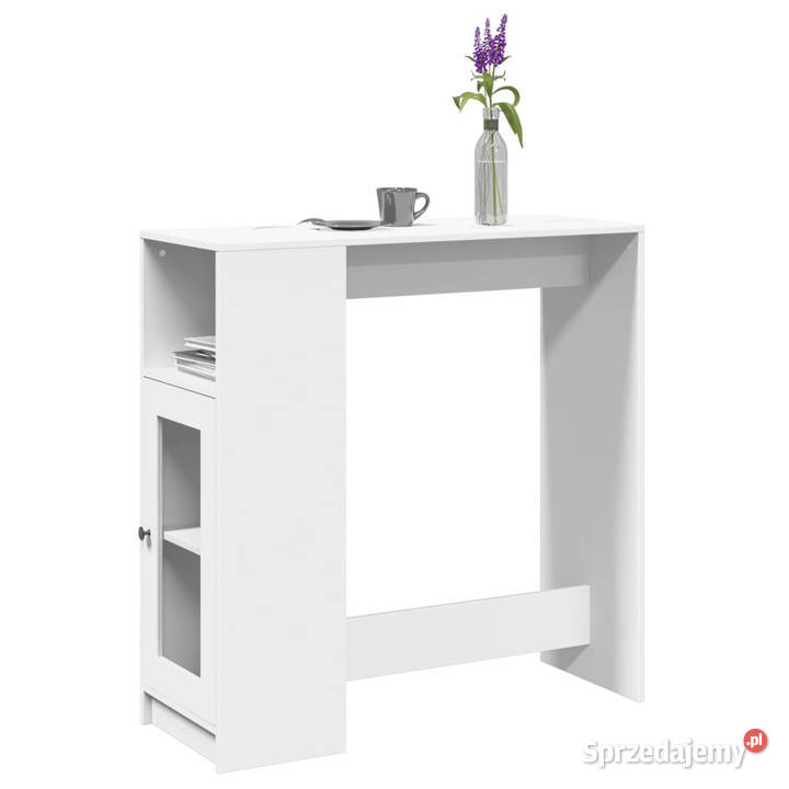 Stolik barowy z przegrodami biały 101x40x1035 sprzedam