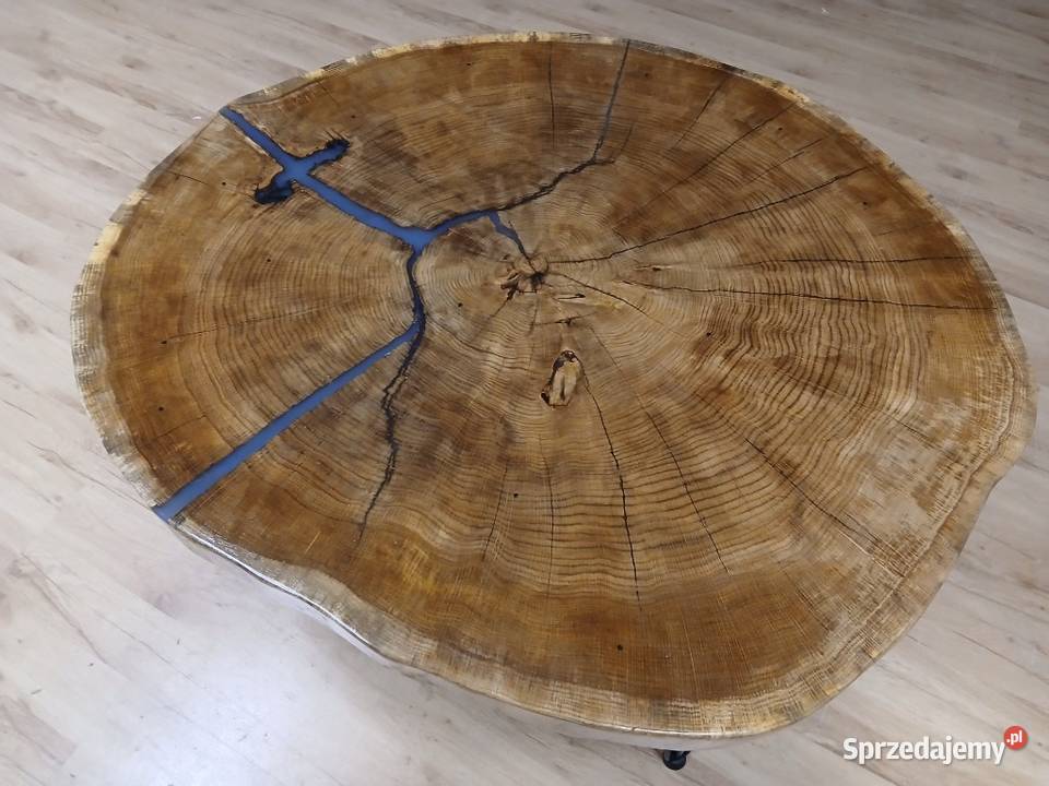 Stolik kawowy plaster dębowy 92 żywica sprzedam