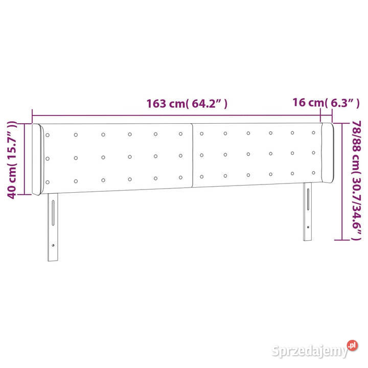 Zagłówek do łóżka z LED biały 163x16x7888 Warszawa sprzedam
