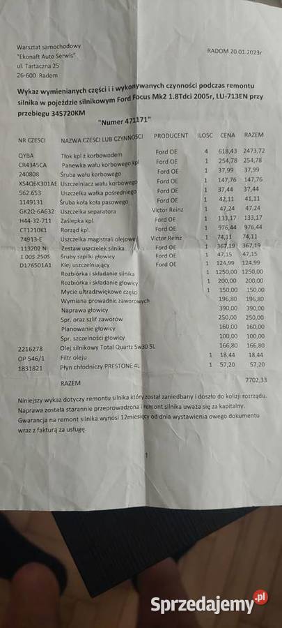 Focus mk2 kombihakklimatyzacja sprzedam