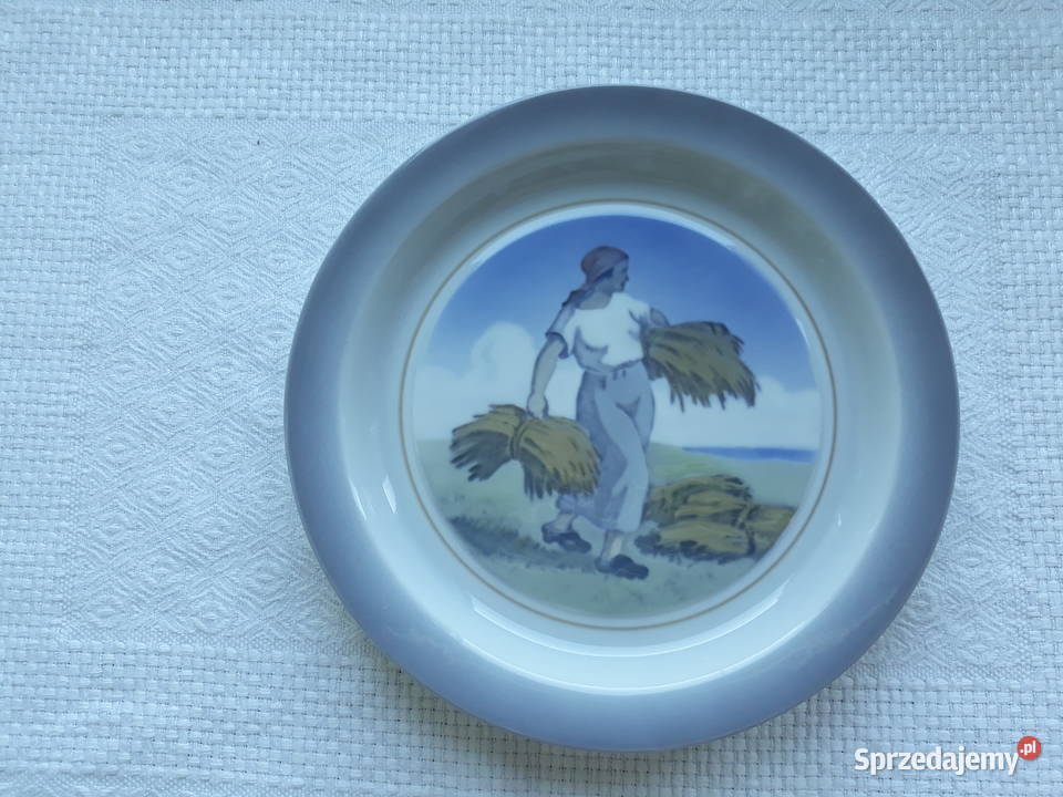 talerz talerze żniwiarka duńska porcelana Gdańsk
