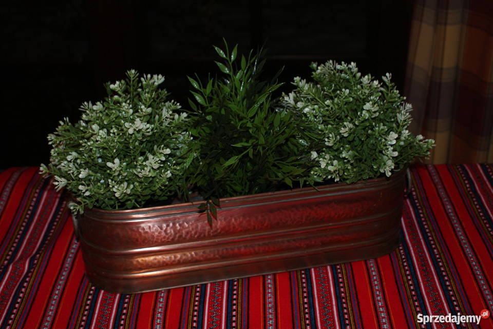 Duża podłużna donica miedziana Warszawa