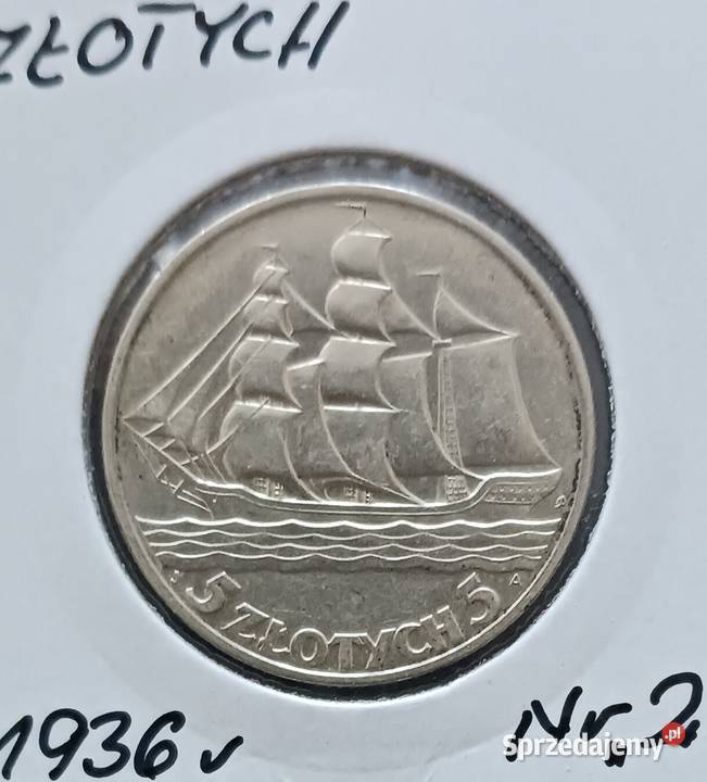 5 Żaglowiec 1936 r 2 Piękne oryginalne Konin