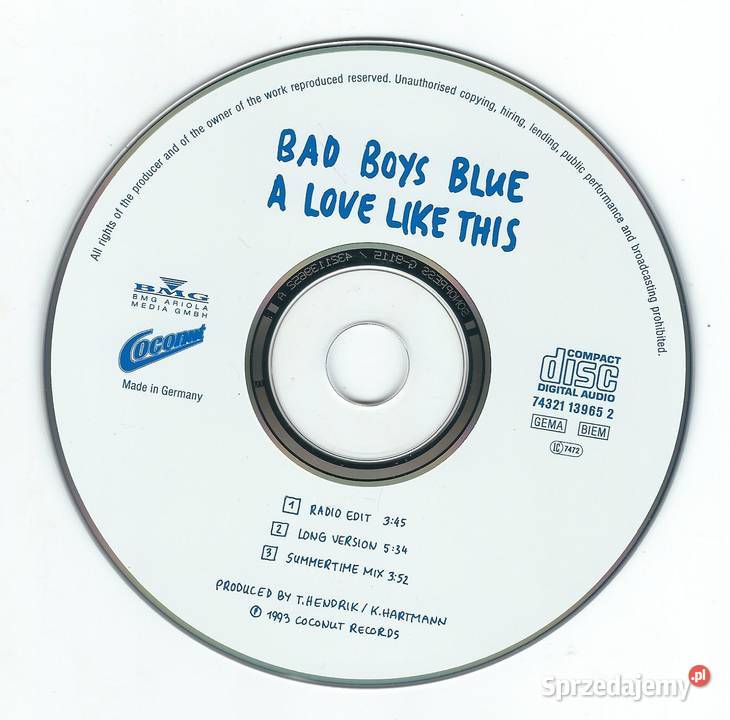 Maxi CD Bad Boys Blue A Love Like This 1993 CD mazowieckie Brwinów