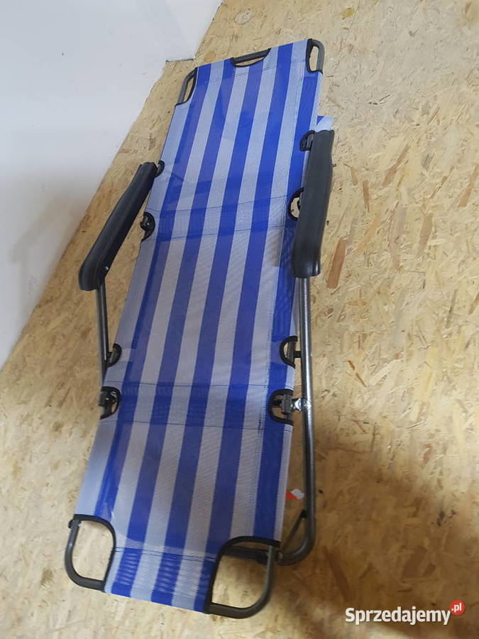 SKŁADANY MOCNY LEŻAK FOTEL OGRODOWY PODUSZKA Głogowa