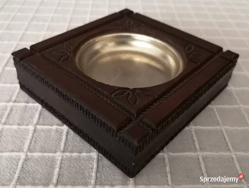 Drewniana popielniczka z czasów PRL Katowice