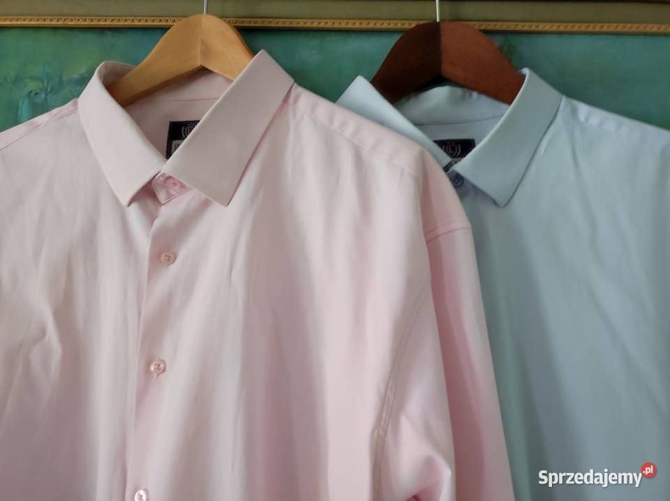 3XL dwie koszule satyna bawełna casual slim fit świętokrzyskie