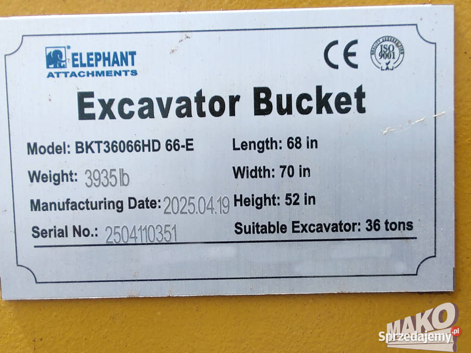 NOWA Łyżka Elephant 175 do koparki Miller fi 90 Ostrowiec Świętokrzyski