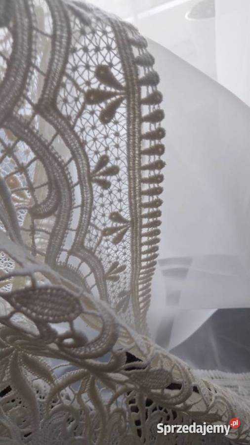 Firanka ecru z gipiurą 200x230 śląskie Zrębice