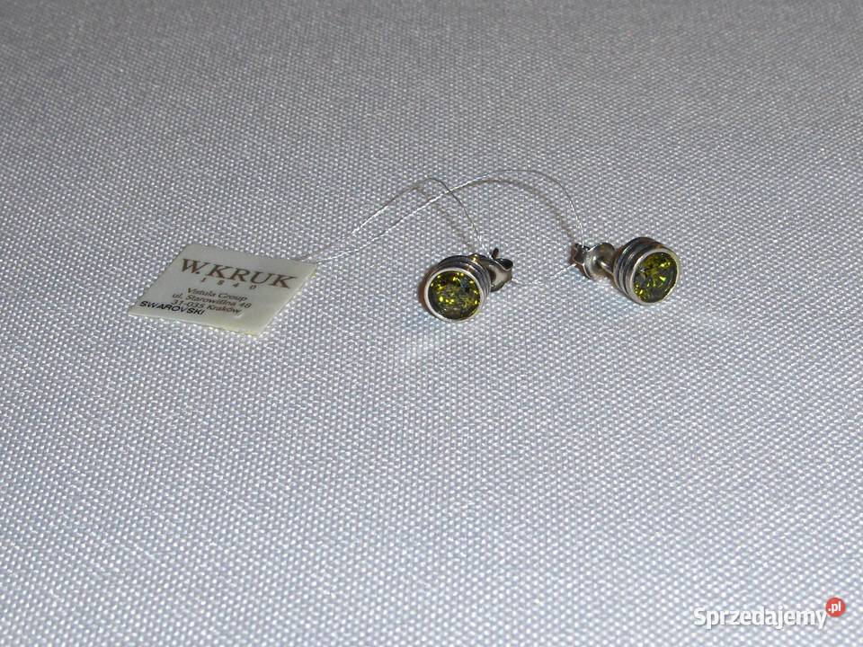 W Kruk Srebrne kolczykiwkręty z kryształami Łódź