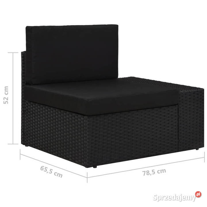 Sofa modułowa 2osobowa rattan PE czarna WM49505 Warszawa