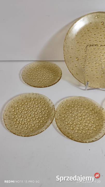 Talerze ASTEROID DROST Szkło Ząbkowice komplet Wiązów