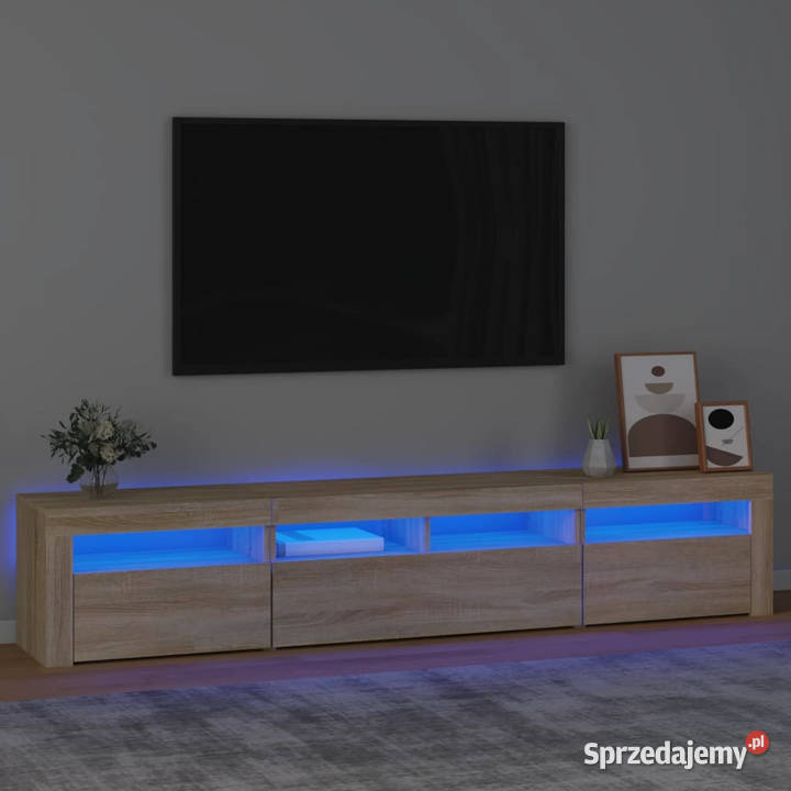 Szafka pod TV z oświetleniem LED dąb sonoma