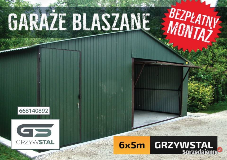 Garaż Blaszany 6x5m ZIELONY Garaże Blaszane Wieliczka