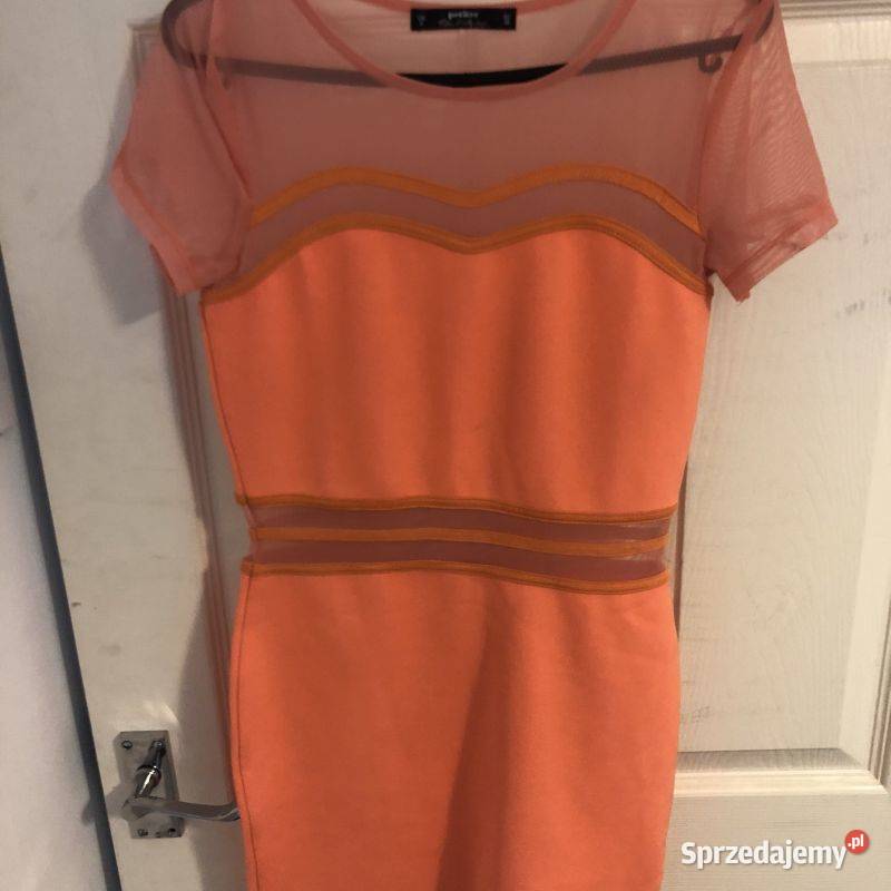 pomarańczowa sukienka z siateczki Miss Selfridge Zamość