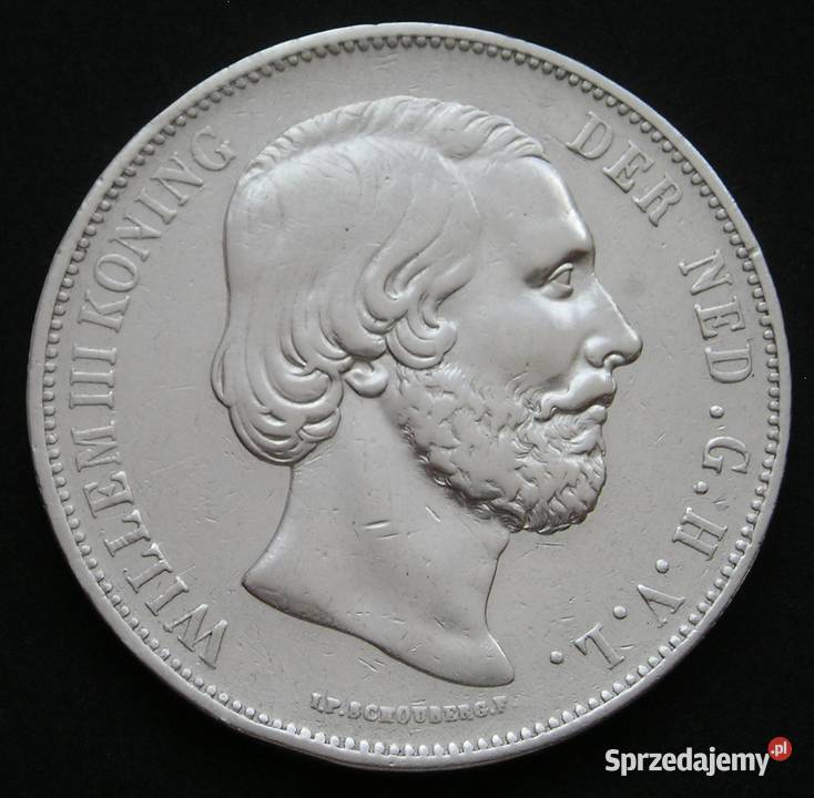 HOLANDIA 2 12 GULDEN 1871 WILLEM III NIDERLANDY Numizmatyka Łódź