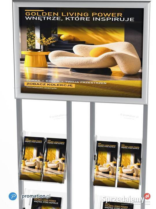Srebrny stojak na plakat A2 i ulotki A4 A5 DL do śląskie Katowice