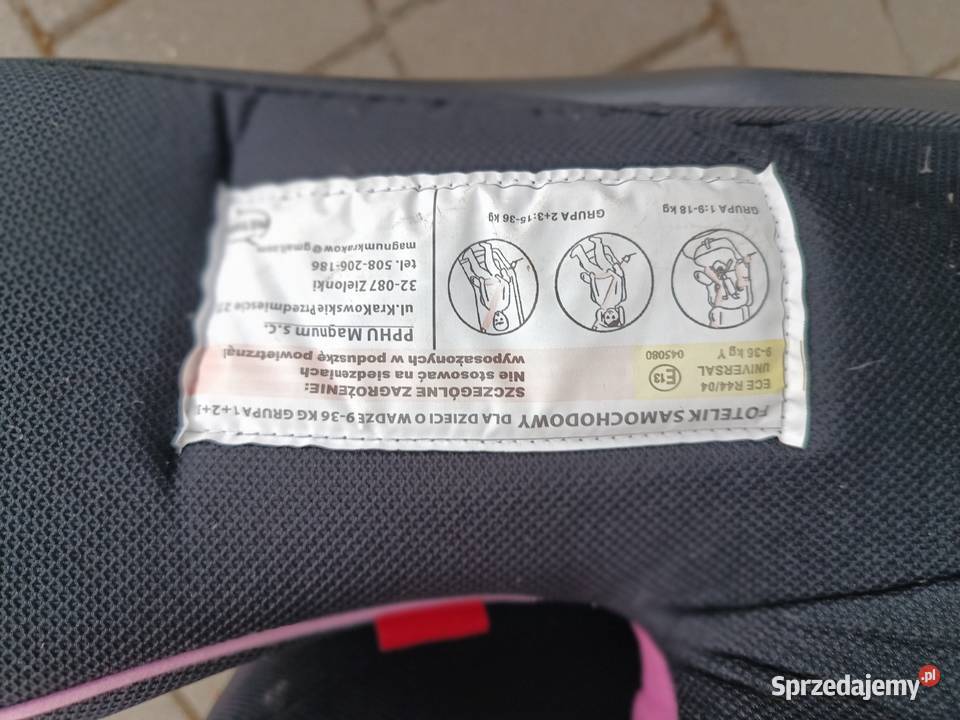 Fotelik samochodowy meteor Demontaż oparcia lubuskie Zielona Góra sprzedam