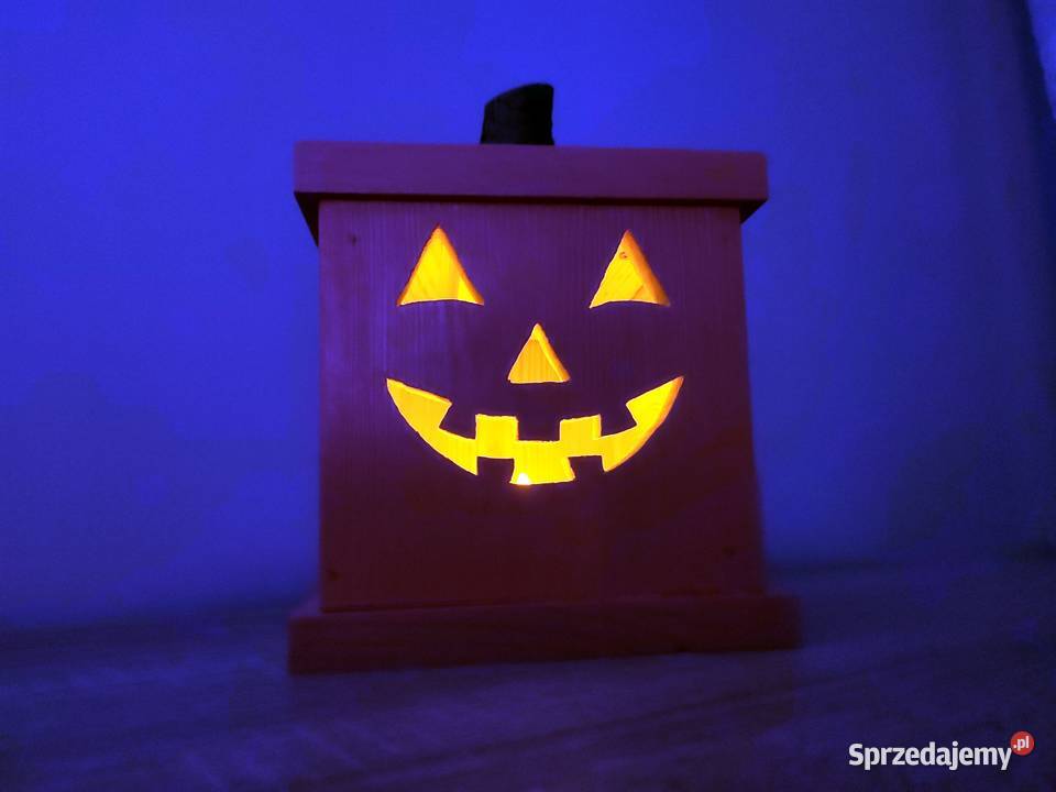Lampion Halloween Jackolantern drewniany Tuchola sprzedam