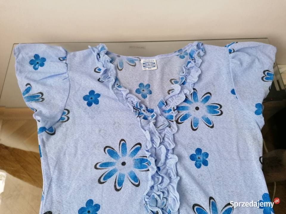 NOWA BŁĘKITNA BLUZKA Z SIATECZKI RXL