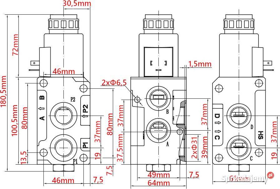 ROZDZIELACZ 40L JOYSTICK ZESTAW 3 SEK DO TURA Solec Kujawski