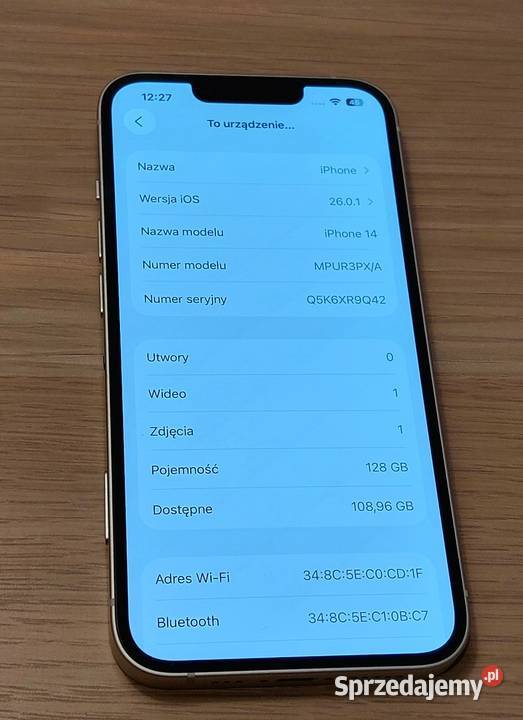 iPhone 14 128GB 84 Biały Nowy Warszawa