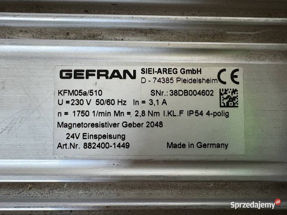 Gefran Weg Automation KFM05a510 8824001449 Pozostałe sprzedam