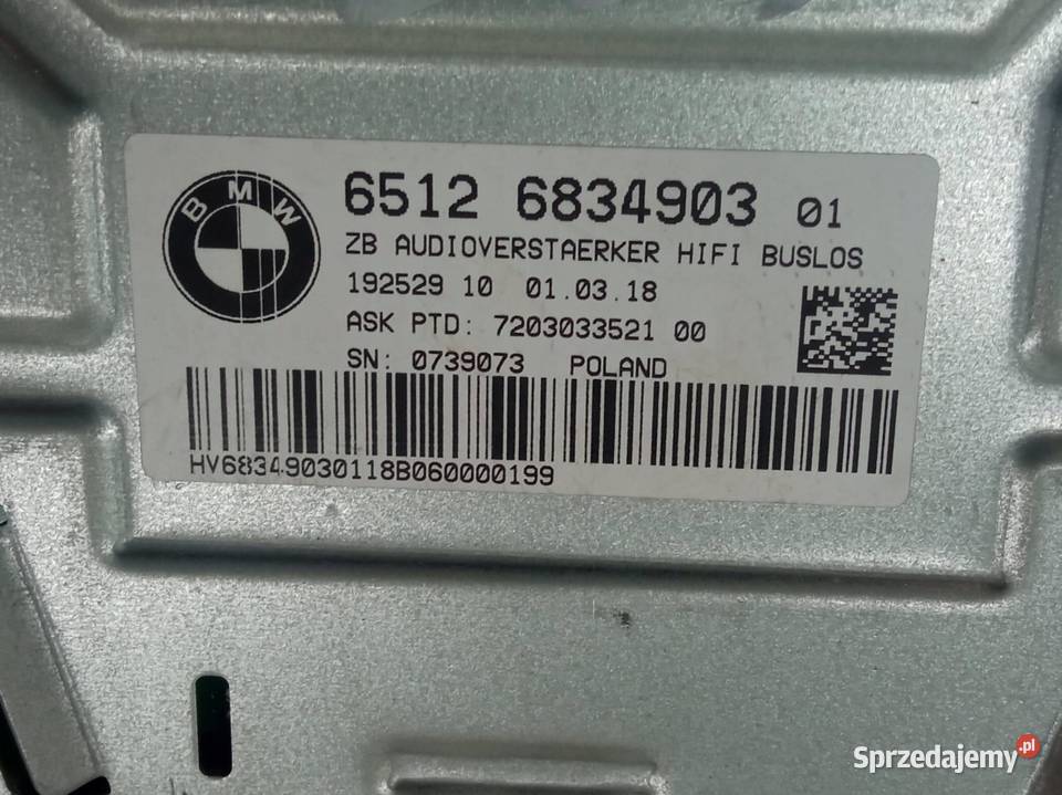MODUŁ WZMACNIACZ HIFI 6834903 Bmw Seria 5 VII świętokrzyskie