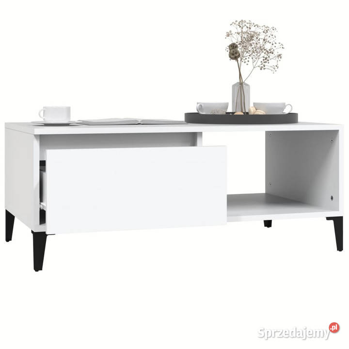 Stolik kawowy biały 90x50x365 materiał Warszawa