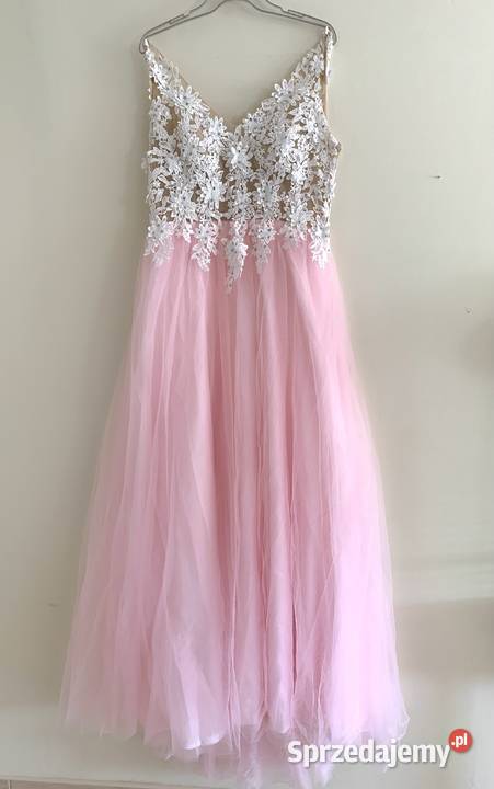 Suknia ślubna liniaA różowa cywilny druhna 44 48 Jelenia Góra sprzedam