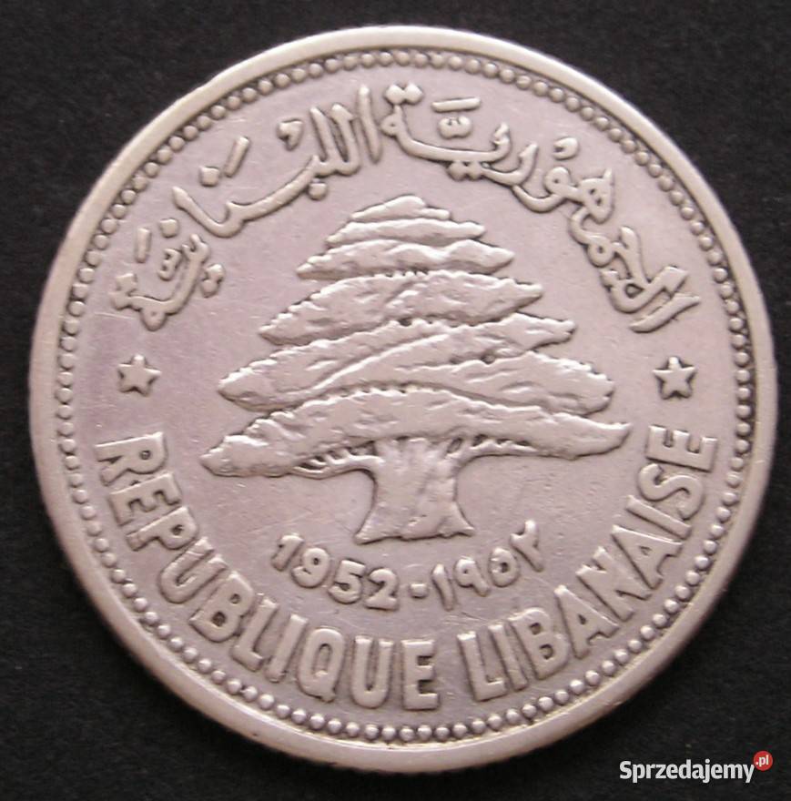 LIBAN 50 PIASTR 1952 SREBRO łódzkie Łódź