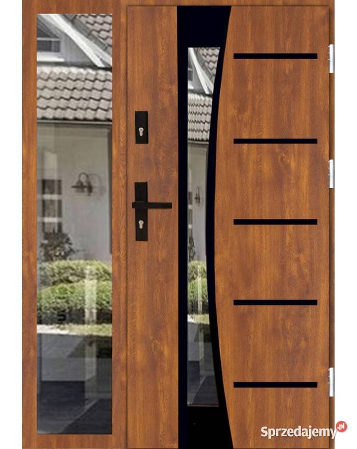 Drzwi dwuskrzydłowe z naświetlem bocznym TERMO sprzedam
