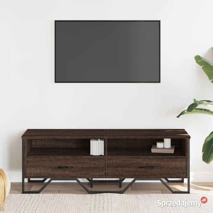 Szafka pod telewizor brązowy dąb 122x34x41 RTV