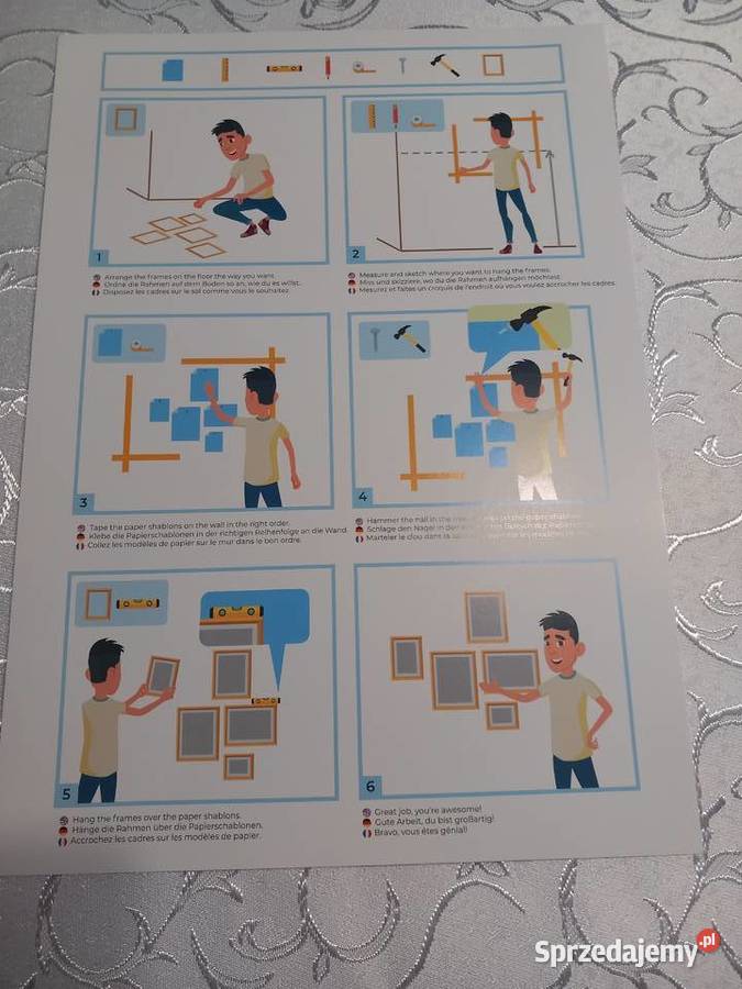 Zestaw 7 białych drewnianych ramek na zdjęcia w Gaj