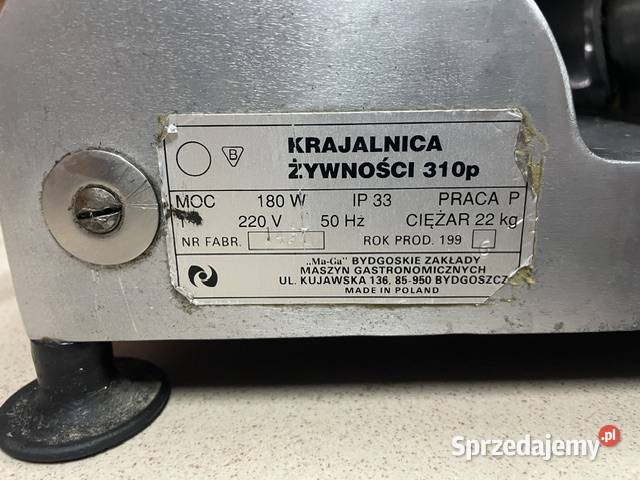 Krajalnica do wędlin Sklep małopolskie Nowy Sącz