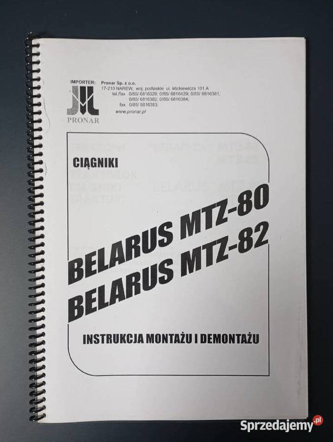 Instrukcja montażu i demontażu MTZ80 MTZ82 sprzedam