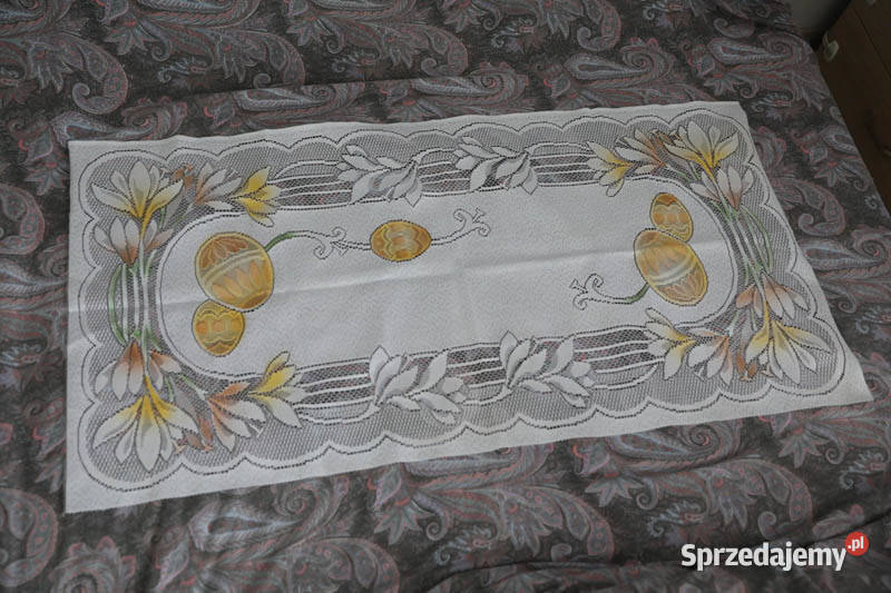Bieżnik obrusikserweta wielkanocny 60x118 biały Kielce