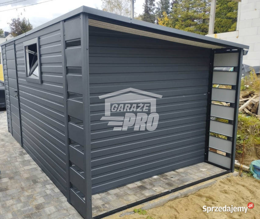 Domek ogrodowy schowek 4x2 wiata 05m Dach spad w blacha Kalisz