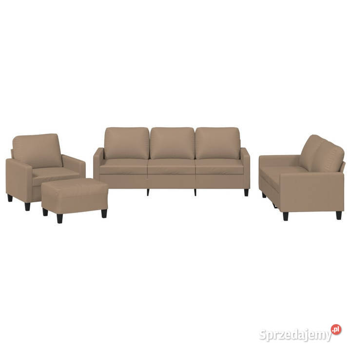 4osobowa sofa z poduszkami cappuccino sztuczna Warszawa