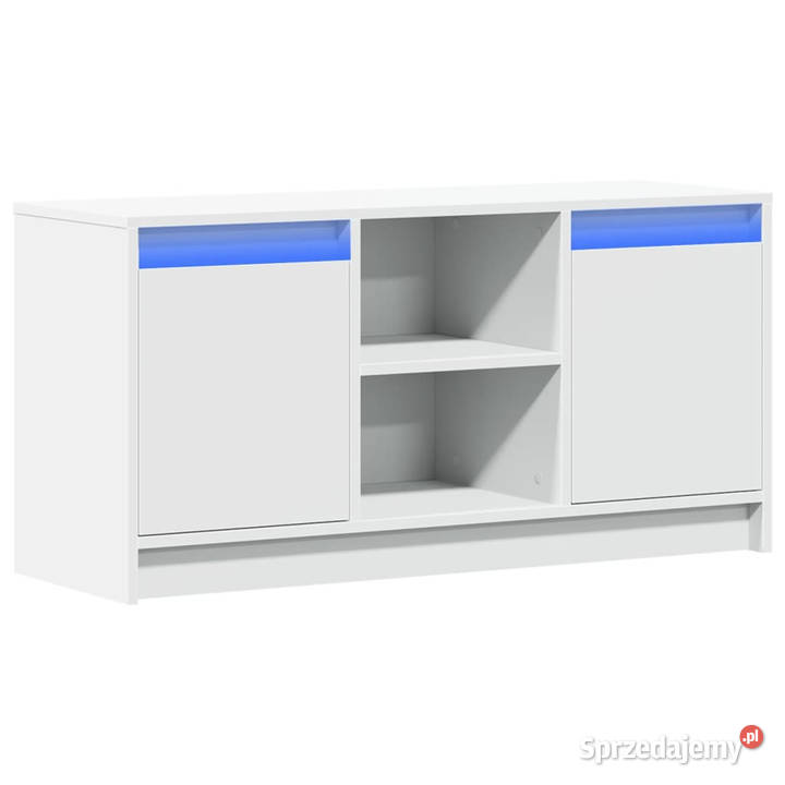 Szafka TV z LED biała 100x34x50 materiał Warszawa