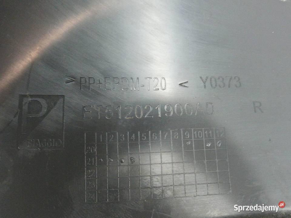 OSŁONA WYKŁADZINA PRAWA PASAŻERA NADKOLE Piaggio sprzedam