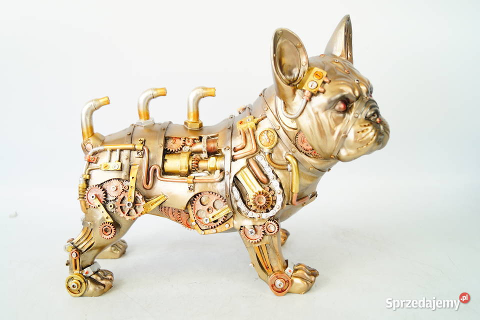 PIES MECHANICZNY BULDOG rzeźba steampunk Gizałki