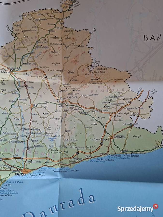 Mapa turystyczna Costa Daurada