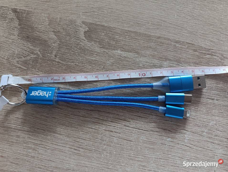 Kabel do ładowania 3w1 niebieski z kółkiem na pomorskie Kwidzyn sprzedam
