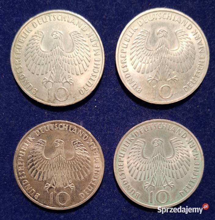 Zestaw Monet Ag 10 DM x 4 zestaw 1 śląskie
