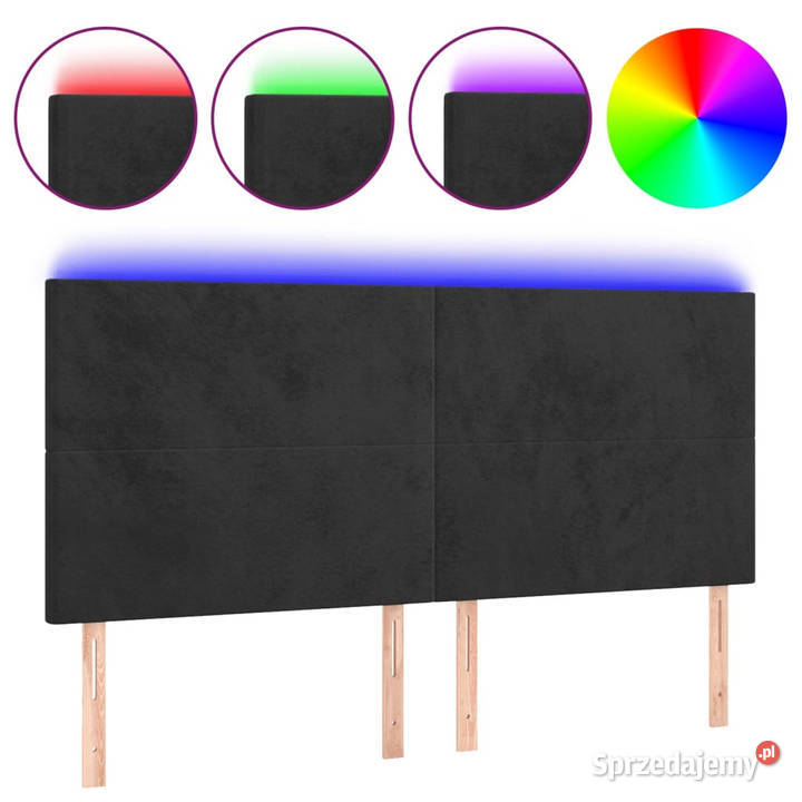 Zagłówek do łóżka z LED czarny 200x5x118128 Warszawa sprzedam