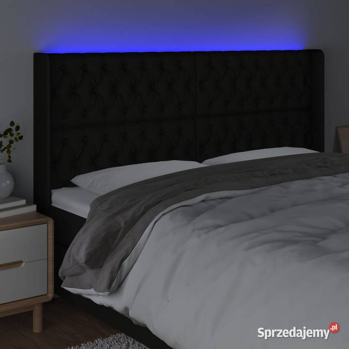 Zagłówek do łóżka z LED czarny 183x16x118128 Warszawa